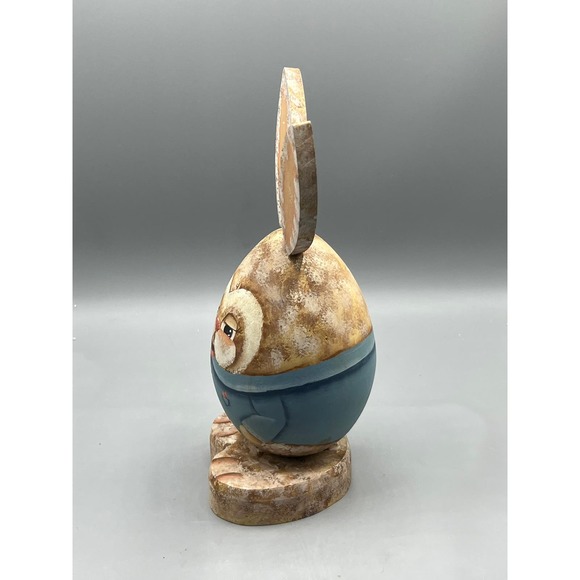 Vintage Wooden Egg-Shaped Easter Rabbit Bunny Easter Best Outfit - Picture 6 of 8